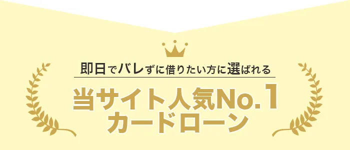 即日でバレずに借りたい方に選ばれる当サイト人気NO1カードローン